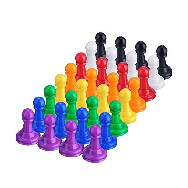 ボードゲーム 英語 アメリカ Shappy 32 Pieces Multicolor Plastic Pawn Chess Pieces for Board Games P