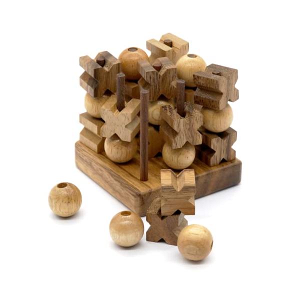 ボードゲーム 英語 アメリカ GP415 BSIRI 3D Wooden Tic Tac Toe Rustic Coffee Table Decor Unique Gift