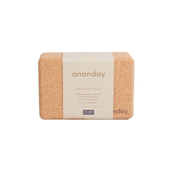 ヨガブロック フィットネス 763461740495 Ananday Cork Yoga Block - Non-Slip, Stable, Eco-Friendly &amp; Supportive for Balance, Alignm...