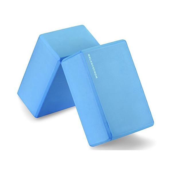 ヨガブロック フィットネス BFYB-N2-BL BalanceFrom Set of 2 High Density Yoga Blocks, 9"x6"x4" Each, Pair (Blue)海外限定品を迅速輸入！5〜15営業日にて発送...