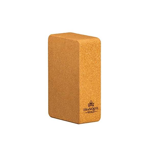 ヨガブロック フィットネス  Tranquil Yogi Illume Cork Yoga Block - Natural Cork - Non-Slip Yoga Brick - Essential Yoga Support - High...