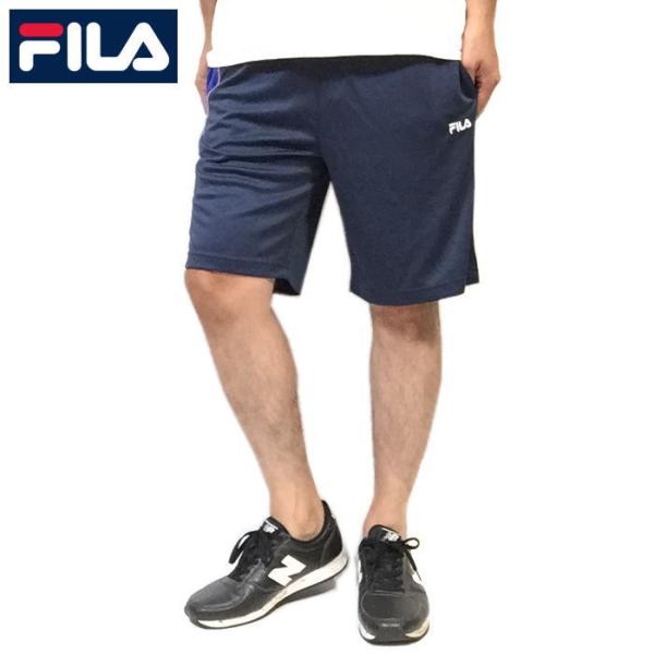 フィラ FILA メンズ 吸水速乾 ハーフパンツ 短パン ジャージハーフパンツ ジャージ スポーツパンツ 半パン ネイビー