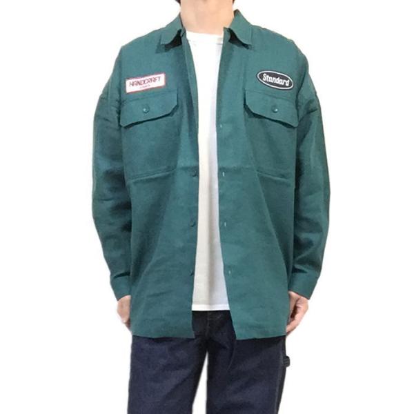 ワークシャツ 「NATURAL STORY/ナチュラルストーリー」 長袖シャツ ビッグシルエット コットンツイルシャツ ドロップショルダー アメカジ M L XL 綿100％