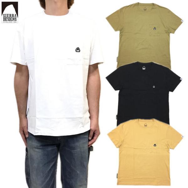 SIERRA DESIGNS シエラデザイン Ｔシャツ コットン ポケットＴシャツ ワンポイント 刺繍パッチ 抗菌 抗ウイルス ユニセックス アウトドア アメカジ