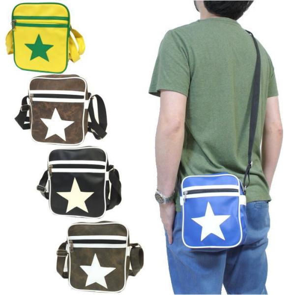 星柄　ワンスター ミニ ショルダーバッグ 貴重品入れ パスポート 旅行 お出掛け 通学 ショルダー メンズ レディース