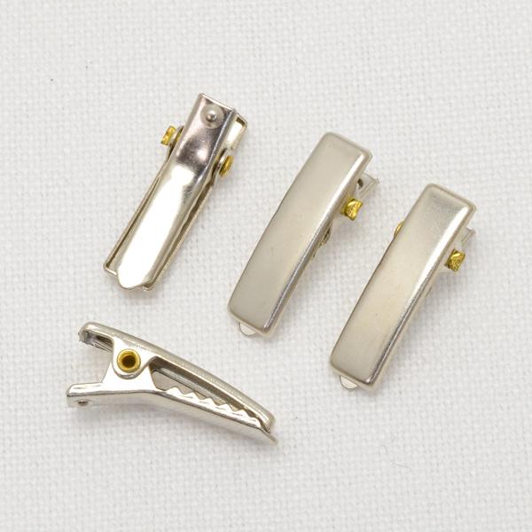 わに口ピン 韓国製ヘアクリップ スクエア シルバー 2cm 4個 : まんま
