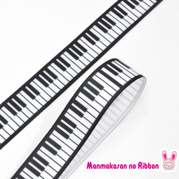 23mm プリントリボン けんばん柄リボン 2m : まんま母さんのりぼん