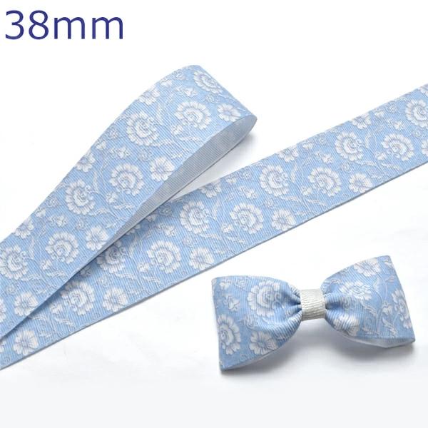 Oe51 38mm プリントリボン カントリーフラワーの水色リボン 2m Dr まんま母さんのりぼん 通販 Yahoo ショッピング
