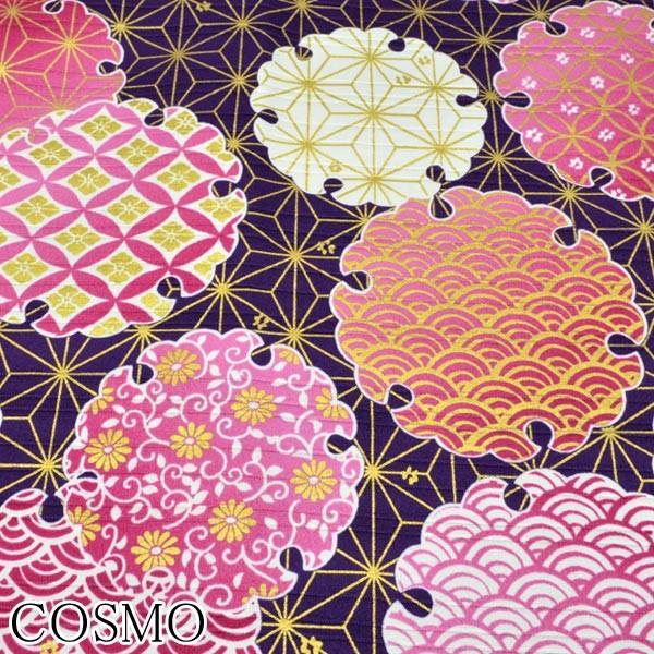 A コスモ 生地 スラブサテン 麻の葉と和柄の模様 C紫 10cm Ap 2 色彩紋様 Cosmo まんま母さんのりぼん 通販 Yahoo ショッピング