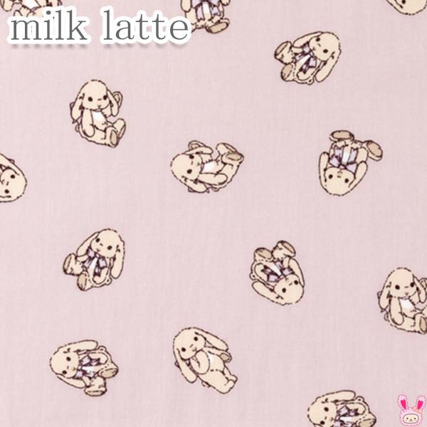 [AFR1]　うさぎ柄　Bニュアンスピンク　10cm単位　切り売り　milk latte　ツクリエ　MLFB-02　ブロード生地　(43)
