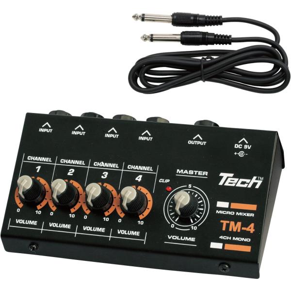 4チャンネルマイクロミキサーTech TM-4　新品！ Tech 4chマイクロミキサーTM-4 : 楽器店まんまん堂 - 通販