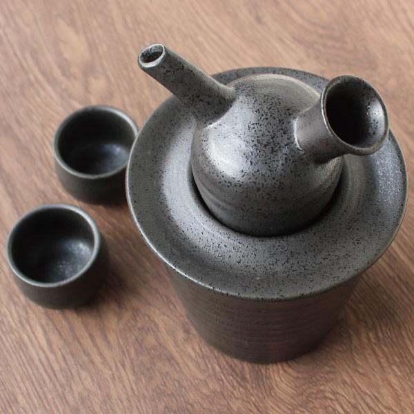 酒器 おしゃれ 熱燗 徳利 ぐい呑み セット 蓋付き酒燗器 保温器 とっくり 温燗 おちょこ お猪口 日本酒 1 6合 日本製 美濃焼 ブラック 黒 Buyee Buyee Japanese Proxy Service Buy From Japan Bot Online