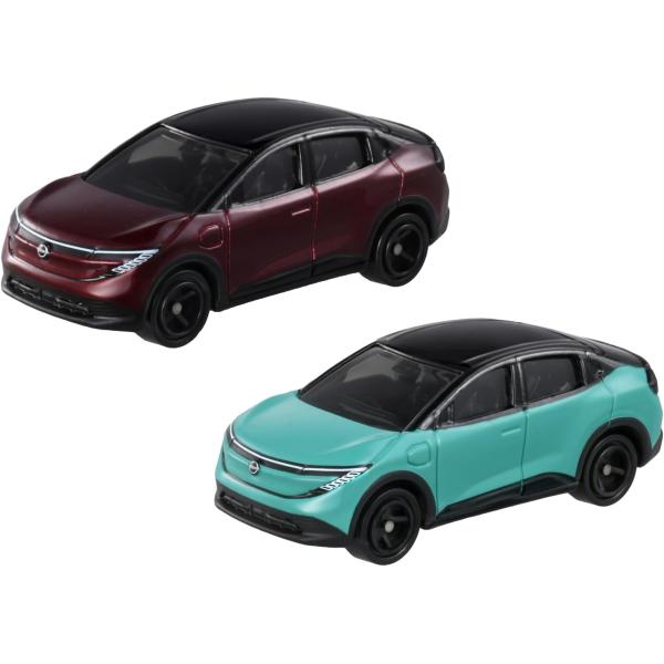トミカ No.21 日産リーフ 2カラー(通常カラー+初回特別カラー)の2台セットです。(C) TOMY