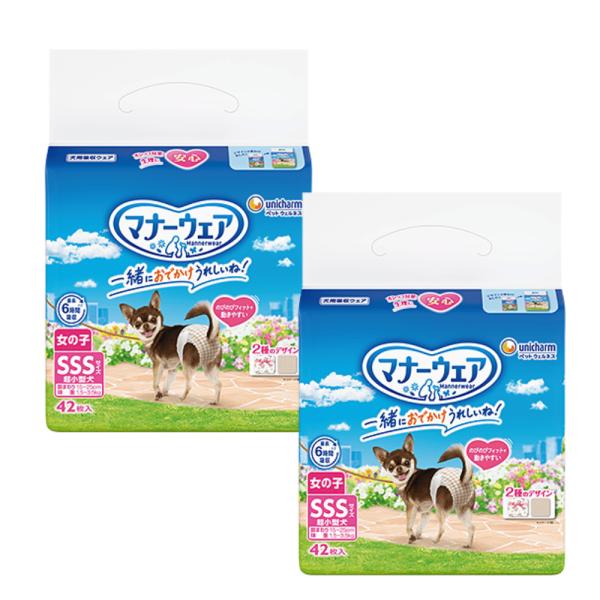 【ssss.sssサイズ】マナーウェア　女の子用　42枚 6セット超小型犬用 Amazon | マナーウェア 女の子用 SSSサイズ ピンクリボン・青