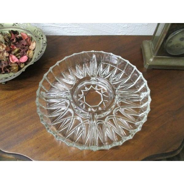 ガラス製 ラウンド形 オードブル皿 トレー ディッシュ 盛り皿 フランス