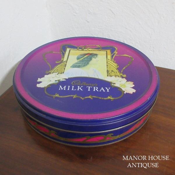 イギリス キャドバリー ミルクトレイ お菓子缶 TIN缶 ブリキ缶 