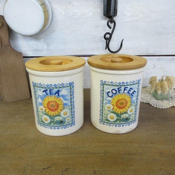 イギリス キッチン雑貨 CLOVERLEAF キャニスター 2個 紅茶入れ