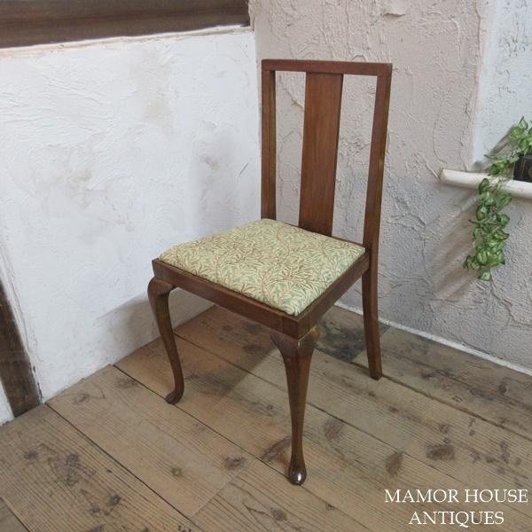 イギリス アンティーク 家具 クイーンアンチェア 猫脚 椅子 英国 4310e クイーンアンチェア ダイニングチェア ウィリアムモリス 猫脚