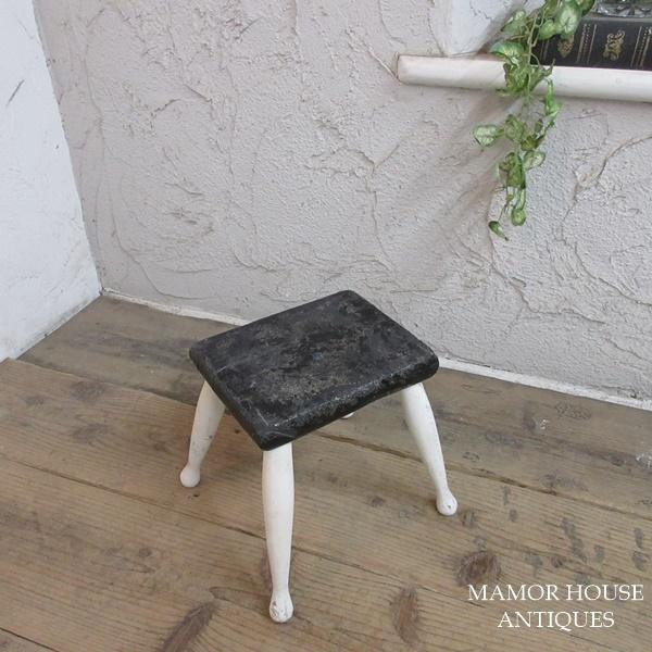 イギリス アンティーク 家具 スツール 木の椅子 花台 ペイント 4479e