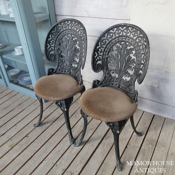 イギリス アンティーク 家具 アイアンチェア 2脚セット 金属 英国 4682e イギリス アンティーク 家具 アイアンチェア 2脚セット 金属