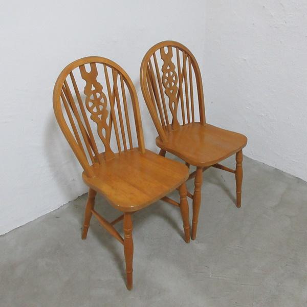 イギリス ビンテージ 家具 キッチンチェア 2脚セット ホイールバック