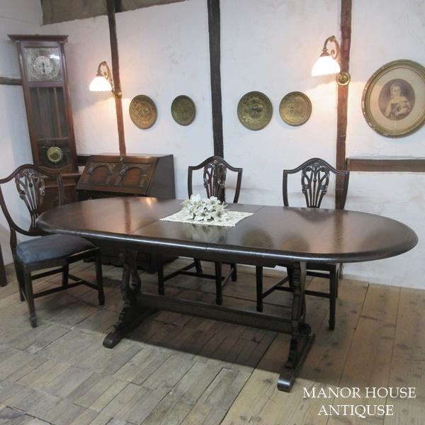 イギリス アンティーク 家具 ダイニングテーブル ラウンド