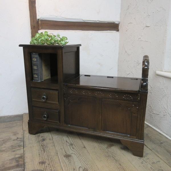 イギリス アンティーク 家具 モンクスベンチ サイドテーブル  