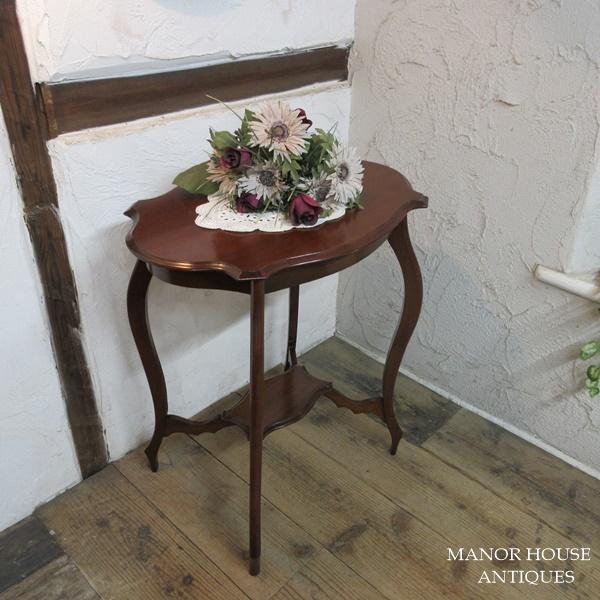 イギリス ビンテージ 家具 サイドテーブル 飾り棚 花台 英国 6834d