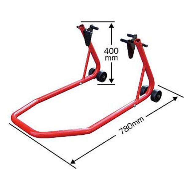 バイク用メンテナンススタンド 赤 二輪車ホイールクランプ フロント