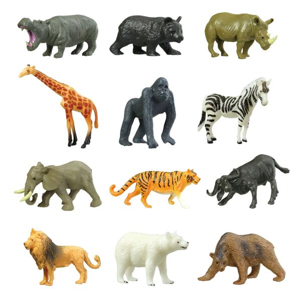 動物フィギュアとジオラマセット アニマルフィギュア12体セット 動物 ジオラマ模型 アニマルセット