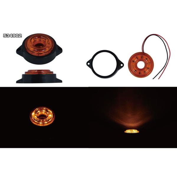 ジェットイノウエ LED サイドマーカー丸型 24V車用 レンズ色 アンバー