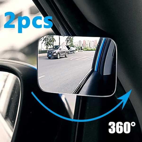 【互換品】車補助ブラインドスポットミラー広角 360 度調整可能 自動車インテリア HD 凸面バックミラー駐車リ