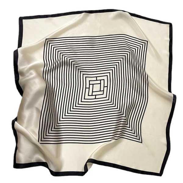 【互換品】100% ピュアシルクスクエアスカーフ女性ヘアバンドオフィスネックスカーフプリント高級ネッカチー