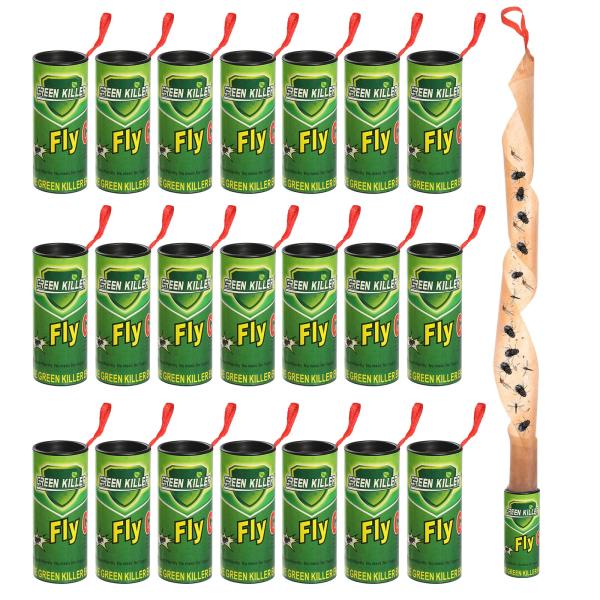 WD&CD ハエ取りリ ボンタイプ 22個入 粘着式ハエ取り 吊るす ハエ取り紙スティッ