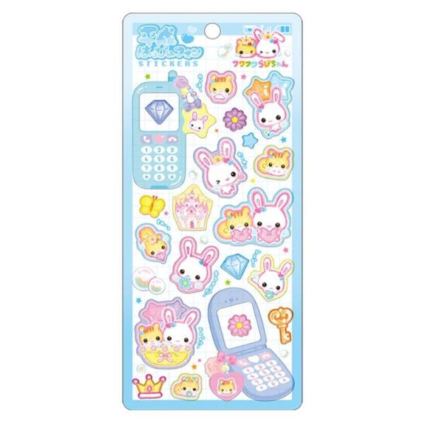クラックス フワフワらびちゃん 平成はっぴーフォンステッカーズ ブルー 310037