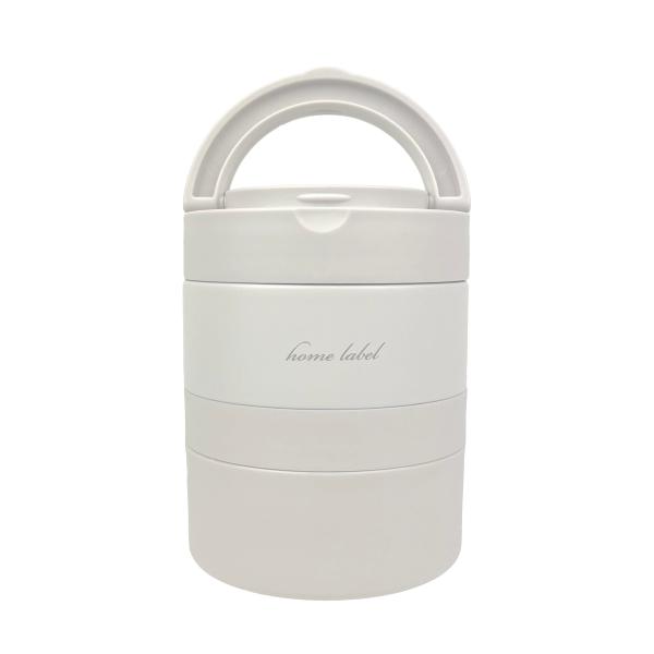 パール金属 連結式ランチジャー 480ml ステンレス製 ホームレーベル グレーホワ