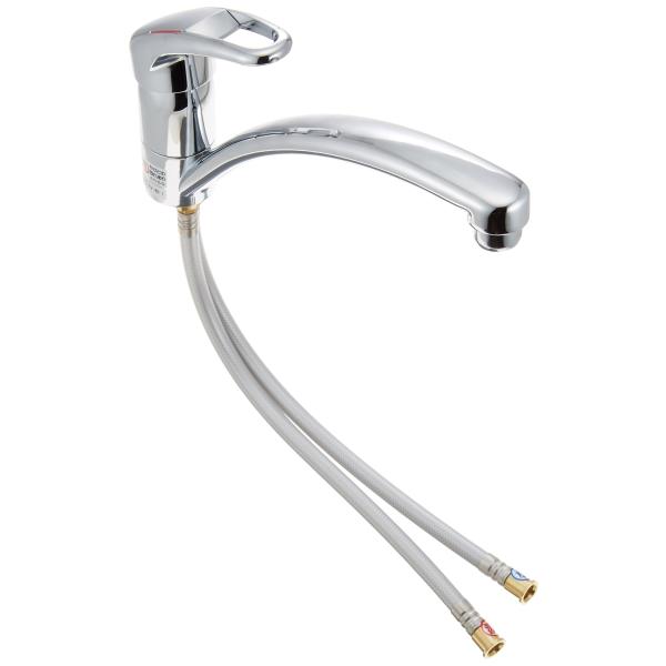 他サイト： SANEI(サンエイ) 水栓金具 シングル1ホール混合栓（ベンリーフレキ付） K876TJVの商品画像