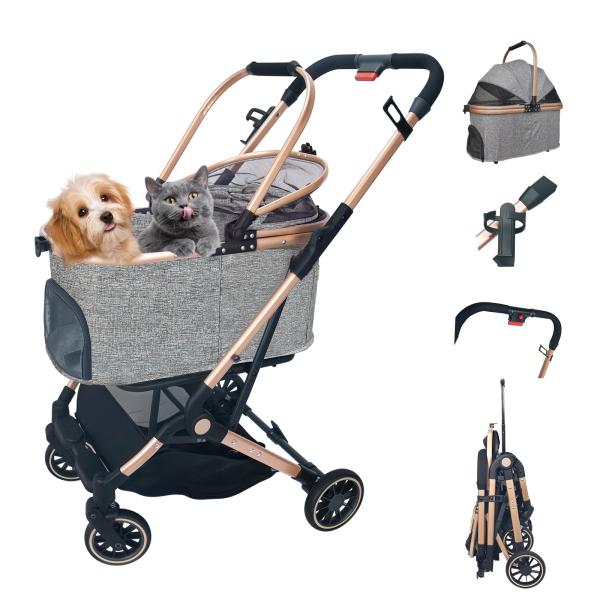 ペットカート分離型 軽量 猫 犬用 バギー いぬ用 4輪 前輪360°回転 後