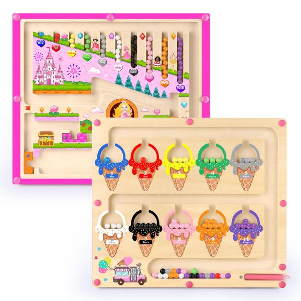 モンテッソーリ 磁石 おもちゃ 2in1 磁石の色と数字の迷路 知育玩具