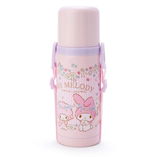 サンリオ 子供用 水筒 380ml 直飲み ワンタッチ コップ付き 2WAY ステンレス ボトル マイメロディ my melody (バレエ