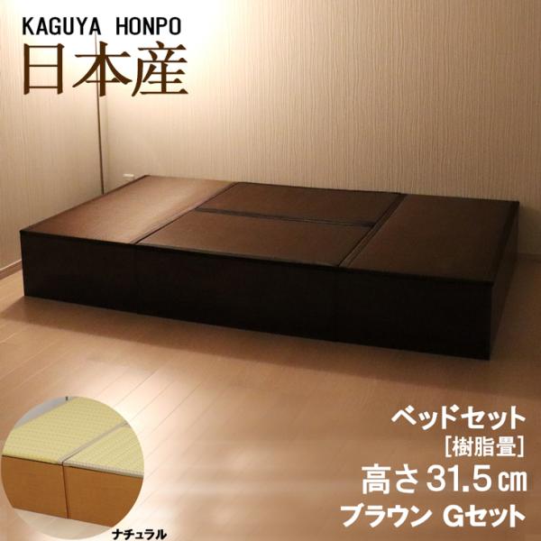 小上がり 収納機能付 樹脂 畳ベッド セミダブル Gセット ロータイプ