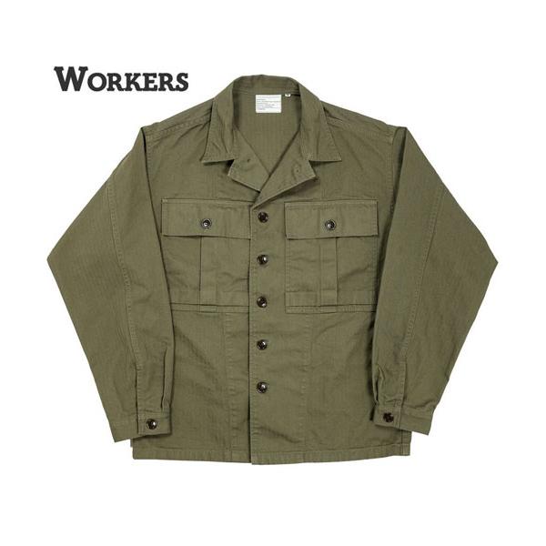 ジャケット・アウター WORKERS M-43Shirt Jacket, Herringbone WORKERS ワーカーズ WORKERS M-43 Shirt Jacket, Herringbone OD