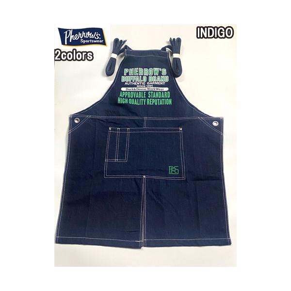 デニム生地とダック生地のエプロン。プリントはブランドイメージなどを施しポケット裾にはステンシルでPRSのマーク が入った逸品。DIY、仕事、アウトドア、各ジャンルでクタクタになるまで使って欲しい。素材:コットンサイズ数値は実寸です多少の誤差...