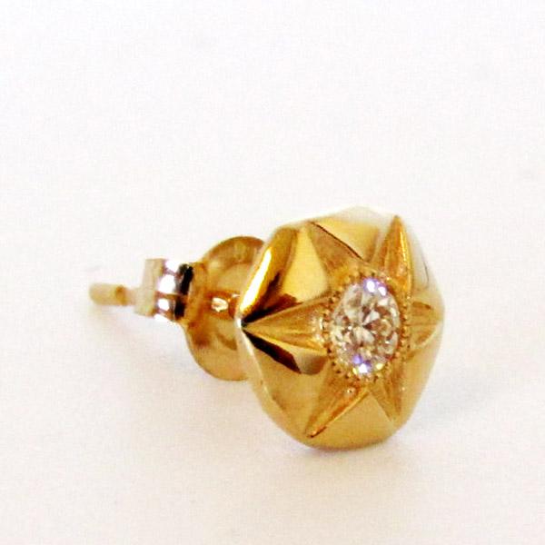 K18 ピアス 2.1mmダイヤモンド メンズピアス スタッドピアス 18金