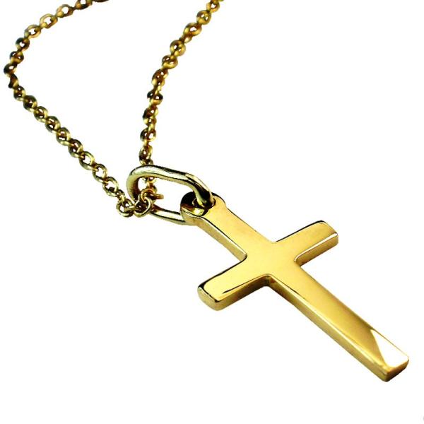 K18 シンプルクロス　ネックレス　18金　クロスネックレス