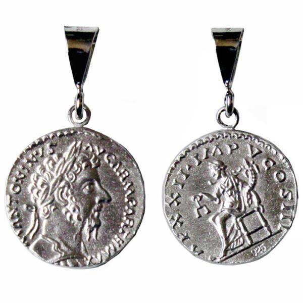 Silver925 コインペンダント 古代ローマ皇帝 アンティークコインペンダント ヴィンテージ メンズ レディス ギフト 送料無料 Luz azul オリジナル