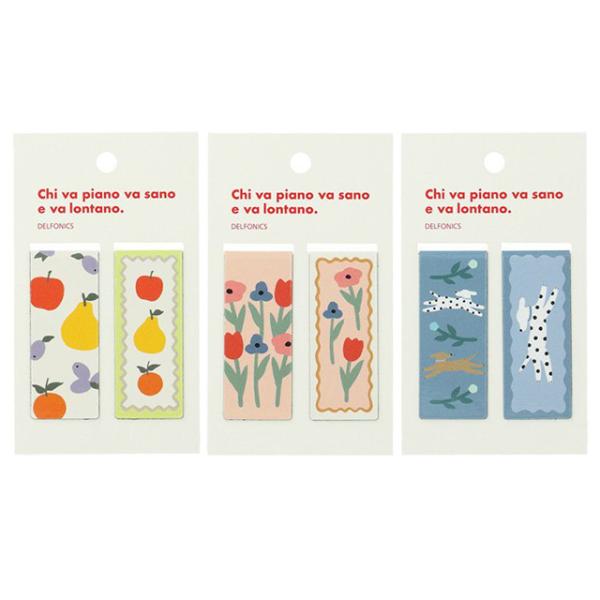 ロルバーンシリーズの限定デザイン「パルテ」のマグネットタイプ栞です。明るい色使いと温かみのあるタッチが穏やかな気持ちにさせてくれます。 本や手帳のブックマークやインデックスとしてお使い頂けます。■2個入り■クリップサイズ：約50×20mm■日本製