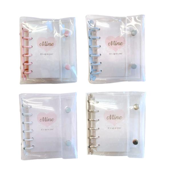 手帳デコに使いやすいM6（ミニ6穴）サイズのバインダー（システム手帳）です。日記やスケジュール帳として使うほか、シール台紙のリフィルでシール帳として使っても！キラキラ台紙1枚、シール台紙5枚、方眼リフィル20枚が付属しています。□本体サイズ...