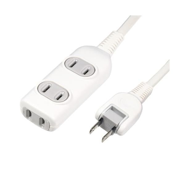 エルパ ELPA EDLP コード付 タップ 3個口 2m 電源タップ 延長コード LPT-302NW ホワイト
