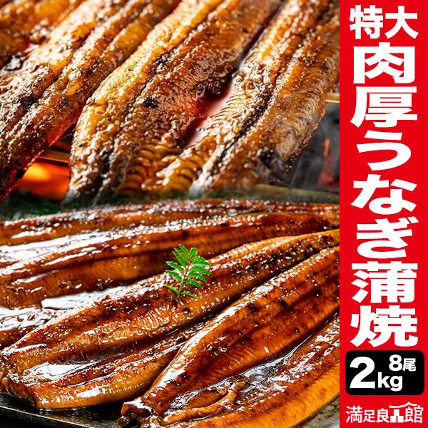 2kg(8尾) 特大 肉厚うなぎ蒲焼 鰻蒲焼 うなぎ うなぎ1本物 鰻蒲焼 特大うなぎ 大きい鰻 お得なうなぎ 土用の丑の日 送料無料